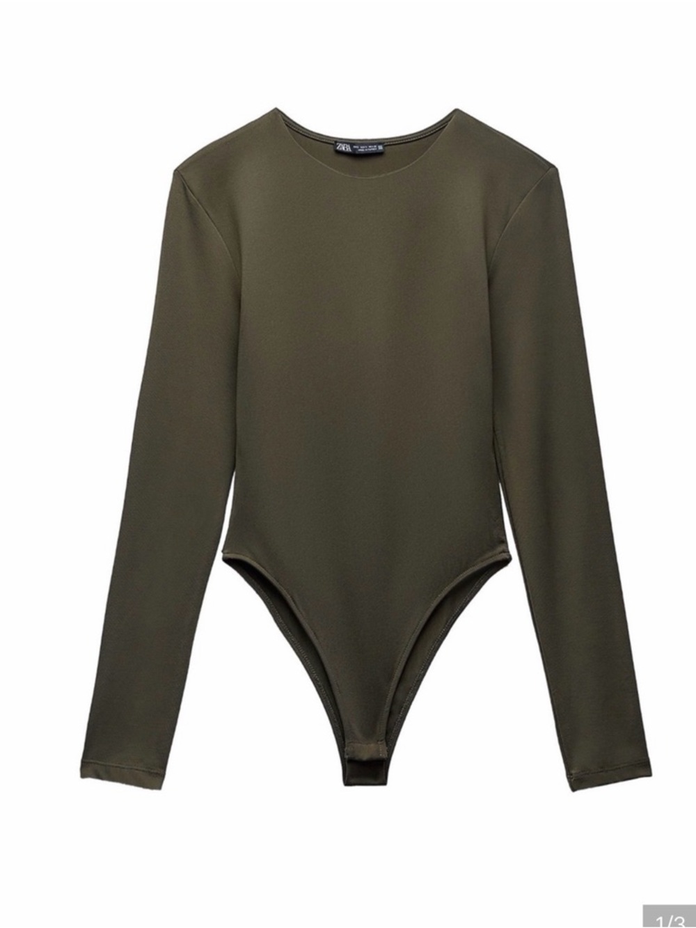 Kids Long Sleeve One-Piece Bodysuit in Olive Green